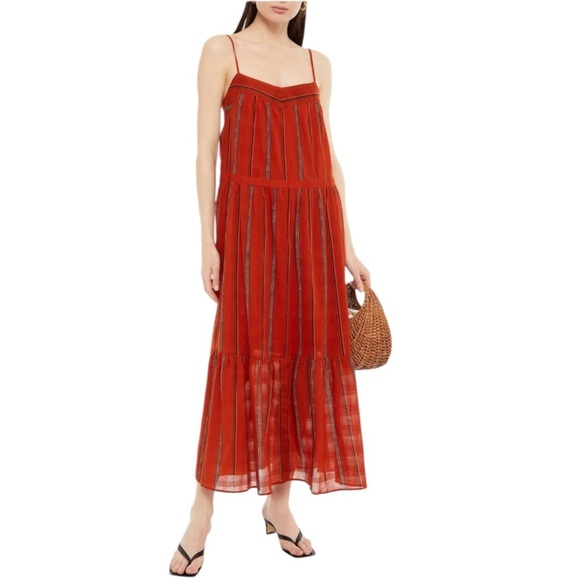 ba&sh Dresses & Skirts - BA & Sh Women’s Kyo Tiered Stripped Cotton Maxi Dress